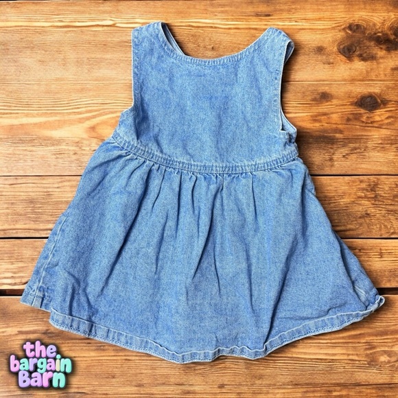 Lee Jeans Vintage USA Made Girls Infant Pocket Denim Jean Button Dress (12/18M) - Picture 3 of 3